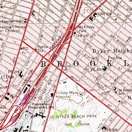 Topographic Map of Bravo Volunteer Ambulance Service, NY