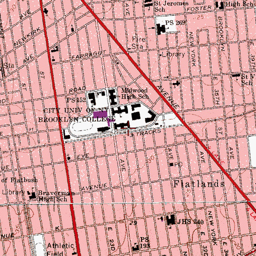 Topographic Map of Brooklyn College Emergency Medical Squad Ambulance Service, NY