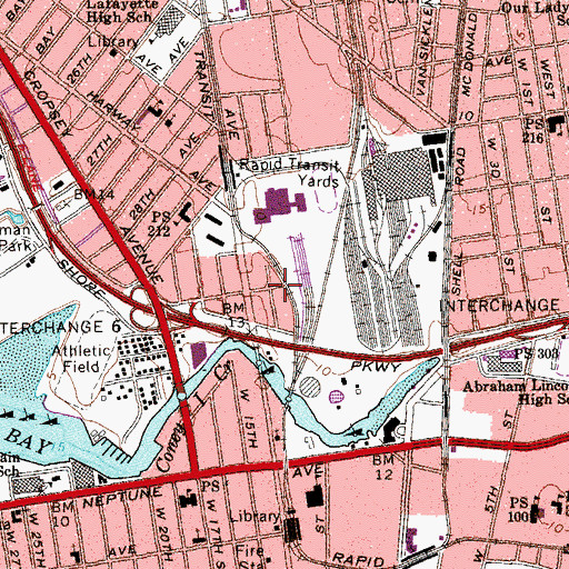 Topographic Map of Midwood Ambulance Service, NY