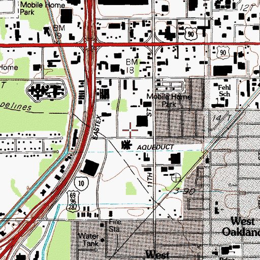 Topographic Map of Stat Services of Jefferson County, TX