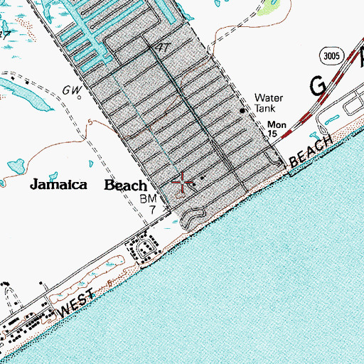 Topographic Map of Galveston County Health District - Galveston County Emergency Medical Service Station 4, TX