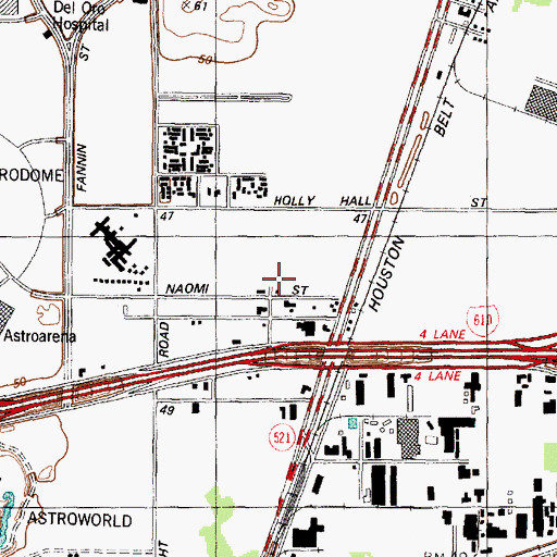 Topographic Map of SF Diamond Ambulance, TX