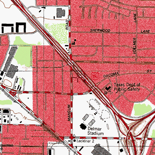 Topographic Map of Pro Med Emergency Medical Service, TX