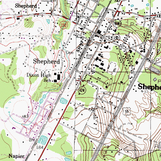 Topographic Map of Legacy Emergency Medical Services, TX