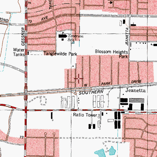 Topographic Map of Advantage Medical Services, TX