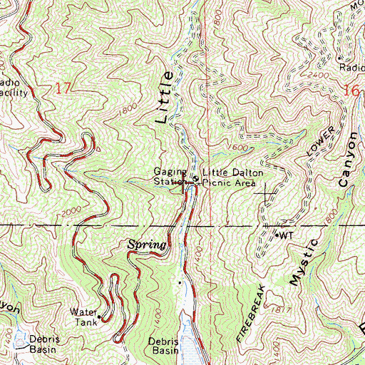 Topographic Map of Little Dalton Picnic Area, CA
