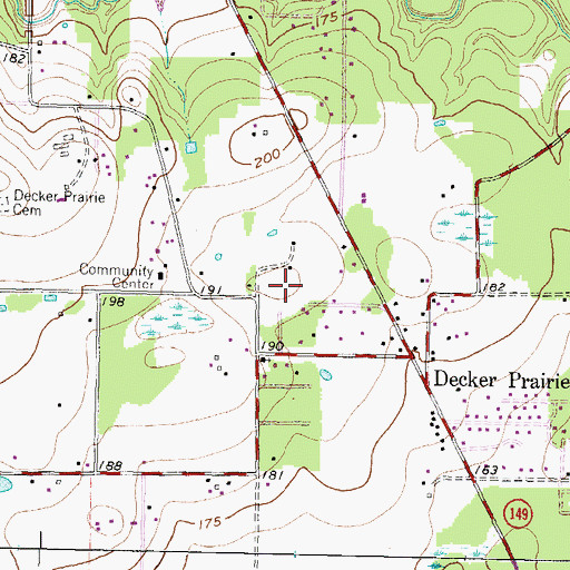 Topographic Map of Montgomery County Hospital District Emergency Medical Services, TX