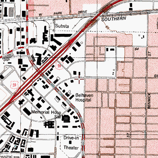 Topographic Map of Medcenter Emergency Medical Service, TX