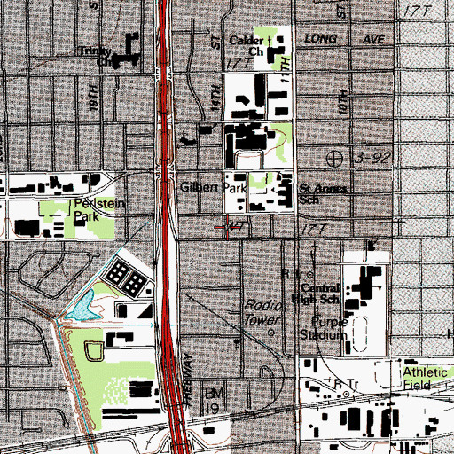 Topographic Map of Beaumont Public Health Emergency Medical Service, TX