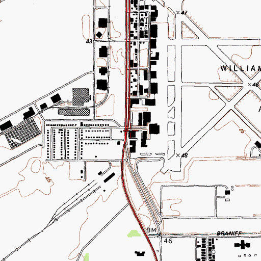 Topographic Map of American Jet Air Medical Ambulance, TX