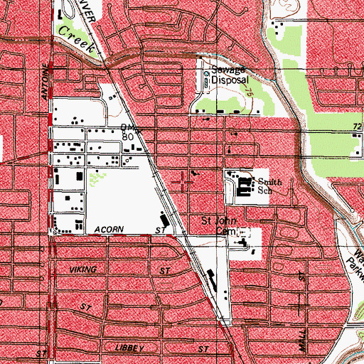 Topographic Map of Allyn Medical Service, TX