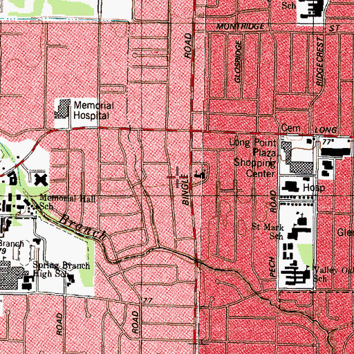 Topographic Map of Windsor Emergency Medical Services, TX