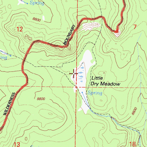 Topographic Map of Little Dry Meadow, CA