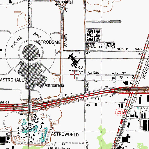 Topographic Map of Eagle Express Emergency Medical Service, TX