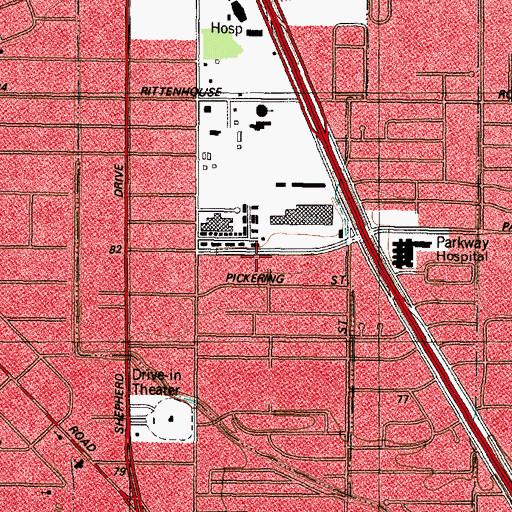 Topographic Map of Allstate Emergency Medical Service Ambulance Service, TX