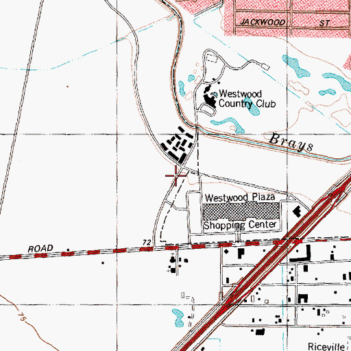 Topographic Map of Euta Ambulance Services, TX