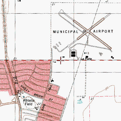 Topographic Map of La Porte Emergency Medical Services, TX