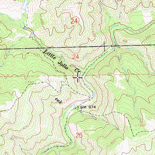 Topographic Map of Little Jollo Creek, CA