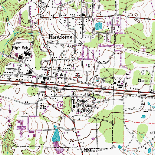 Topographic Map of Champion Emergency Medical Service, TX