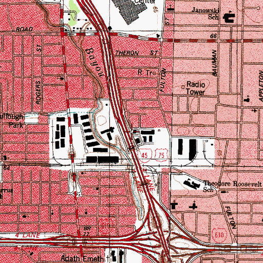 Topographic Map of ABC Emergency Medical and Transfer Service, TX