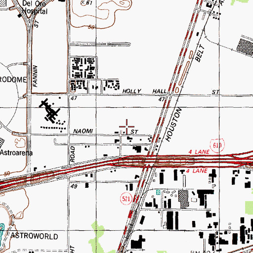 Topographic Map of AAA - Eagle Express Emergency Medical Service, TX
