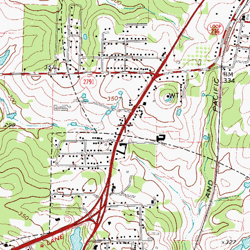 Topographic Map of Lifenet - Queen City Post 70, TX