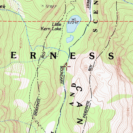 Topographic Map of Little Kern Lake Creek, CA
