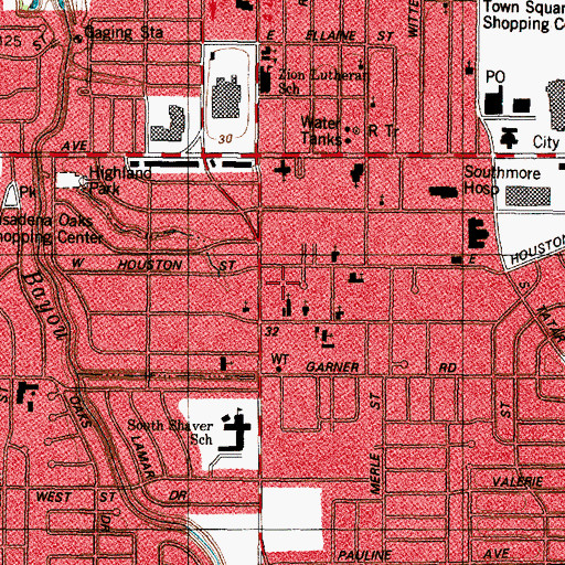Topographic Map of Protech Emergency Medical Services, TX