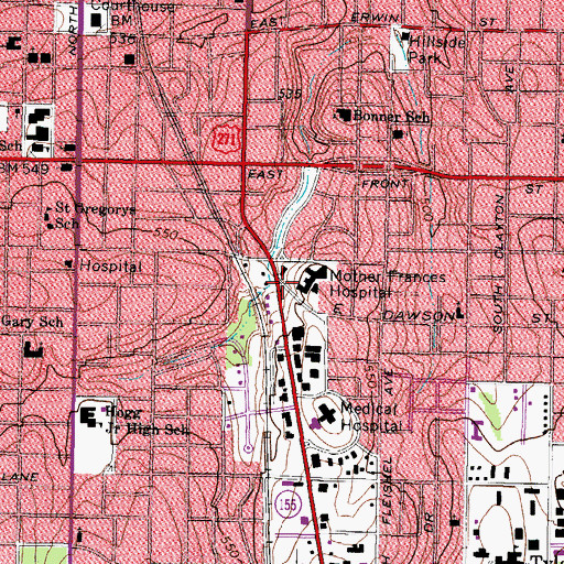 Topographic Map of Champion Emergency Medical Service, TX
