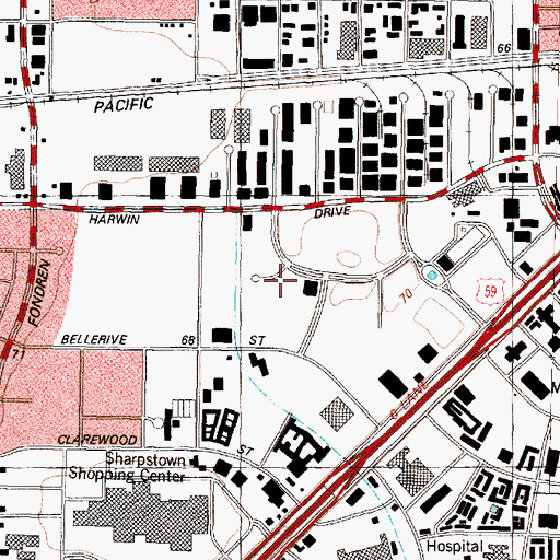 Topographic Map of Gulf Emergency Medical Service, TX