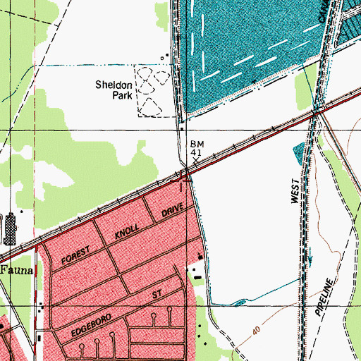 Topographic Map of South Lake Houston Emergency Medical Service, TX