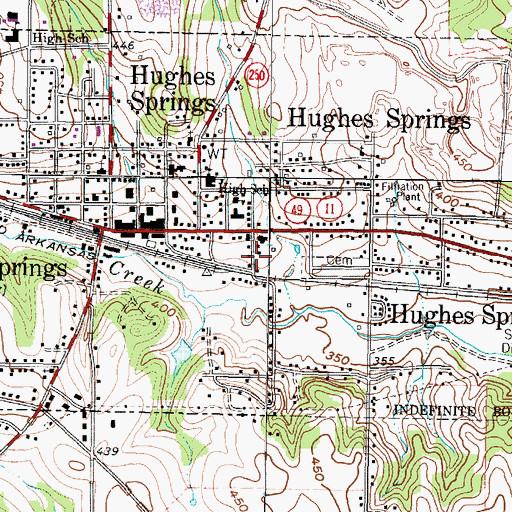 Topographic Map of Hughes Springs Volunteer Ambulance Service, TX
