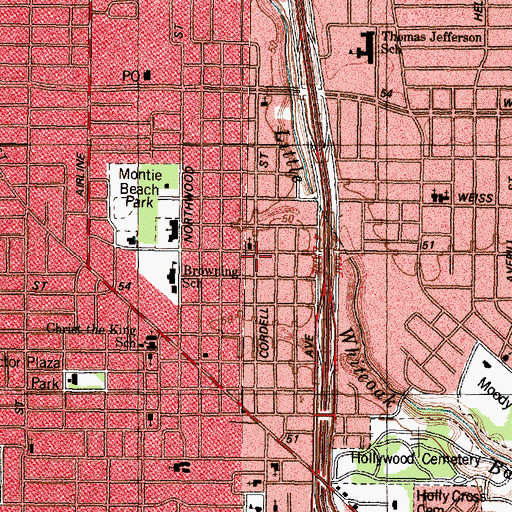 Topographic Map of Integrity Emergency Medical Service, TX