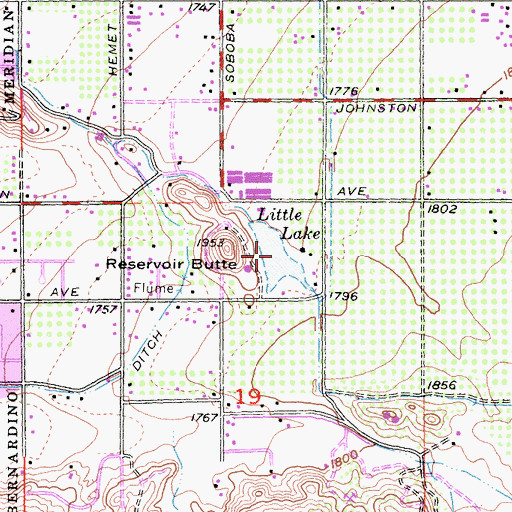 Topographic Map of Little Lake, CA