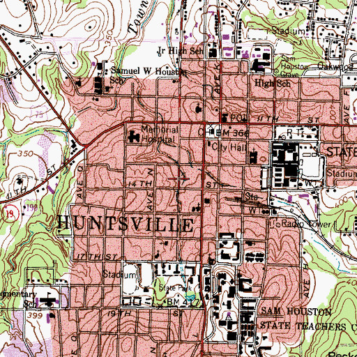 Topographic Map of Huntsville - Walker County Emergency Medical Service, TX