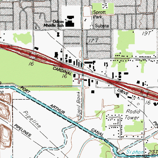 Topographic Map of Southeast Texas Emergency Medical Service, TX