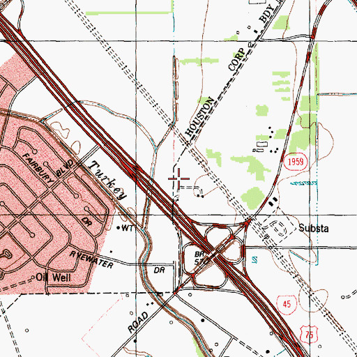 Topographic Map of Saint Joseph's Ambulance Service, TX
