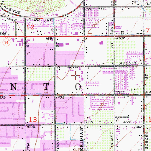 Topographic Map of Little Lake Elementary School, CA