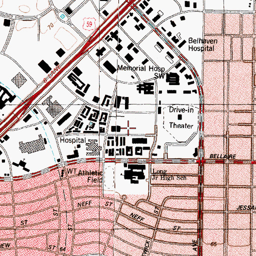 Topographic Map of Priority Ambulance Service, TX