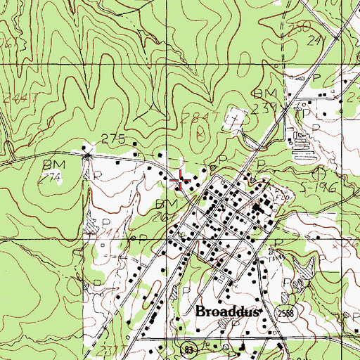 Topographic Map of Priority One Emergency Medical Service, TX