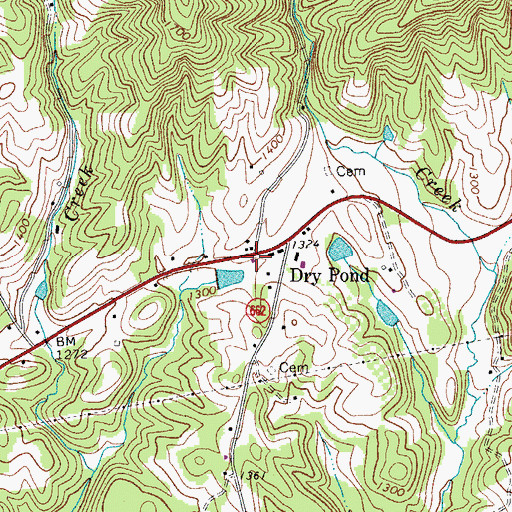 Topographic Map of Collinstown - Claudville - Drypond - Five Forks Volunteer Fire and Rescue Department Station 1, VA