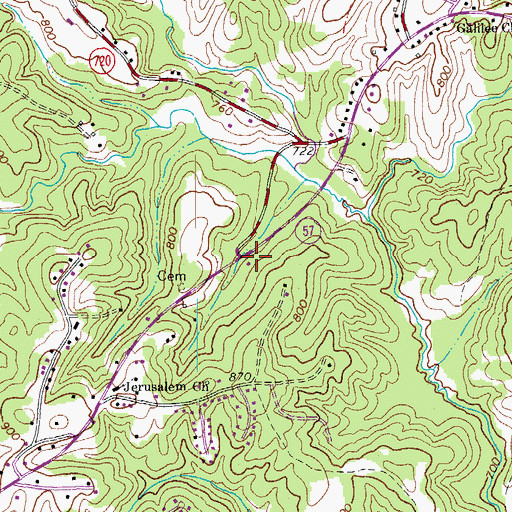 Topographic Map of Dyers Store Volunteer Fire Department, VA