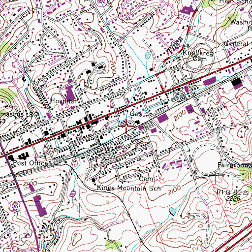 Topographic Map of Abingdon Fire Department, VA