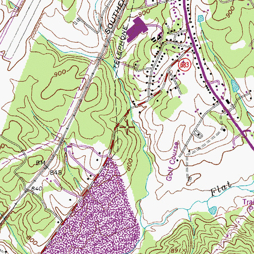 Topographic Map of Lyn - Dan Heights Volunteer Fire Department, VA
