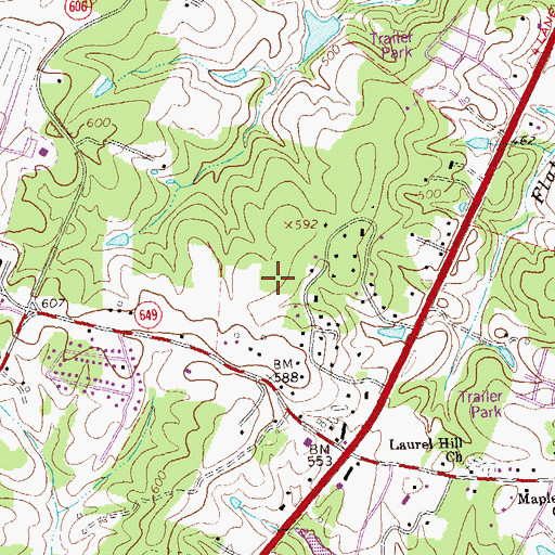 Topographic Map of Hollymead Fire Rescue Station 12, VA