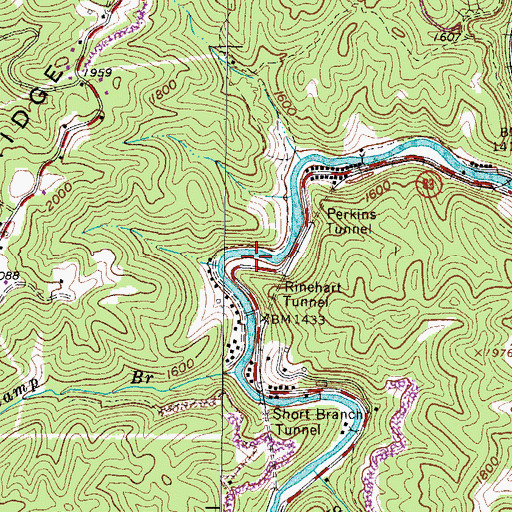 Topographic Map of Clinchco Volunteer Fire Department, VA