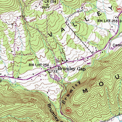 Topographic Map of Brumley Gap Volunteer Fire Department, VA