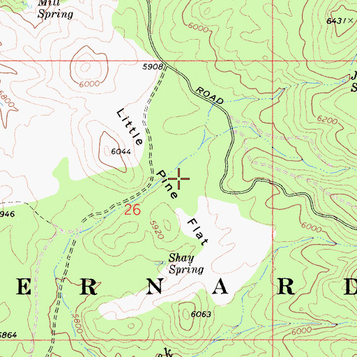 Topographic Map of Little Pine Flat, CA