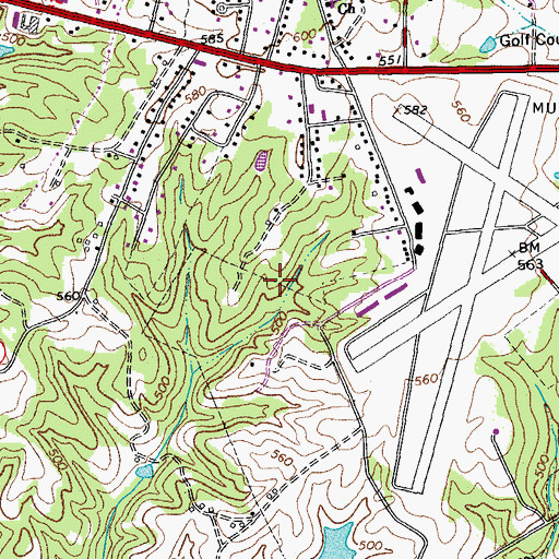 Topographic Map of Danville and Pittsylvania County Regional Training Center, VA