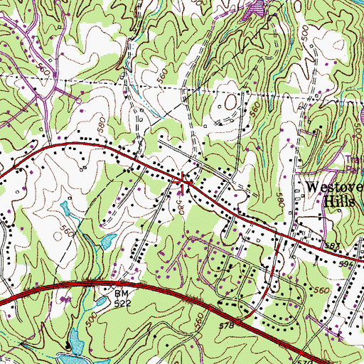 Topographic Map of Danville Fire Department Station 6, VA